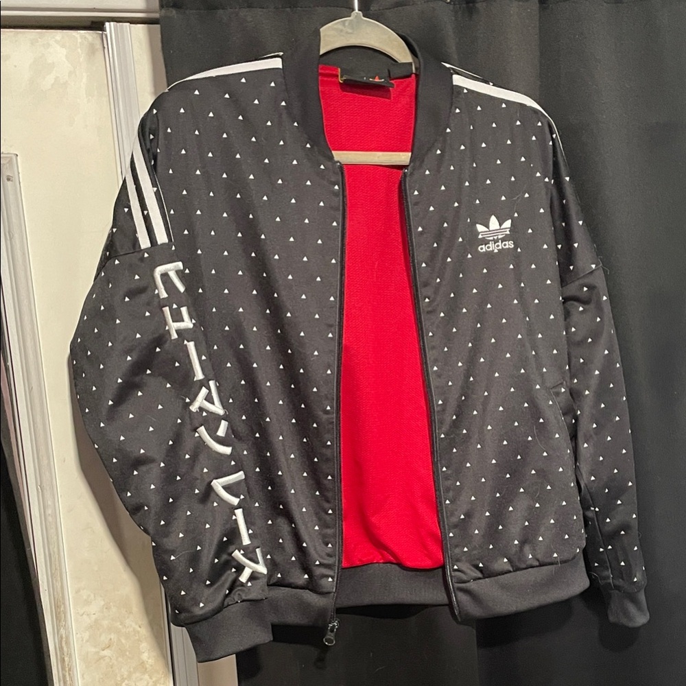 Adidas Black and White Patterned Jacket